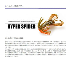 Keitech Hyperspider 3.2 inch action-shot shows fall and swim cues for realistic lure performance.
