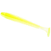 Keitech SW4484 Swing Impact Chartreuse Shad 4in front view with balanced action