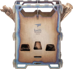 Keith Ti2201 stove assembly steps show seven components for quick setup in the field