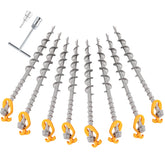 Keltrion 8pcs screw-in tent stakes 14inch pack in ground for secure camping setups