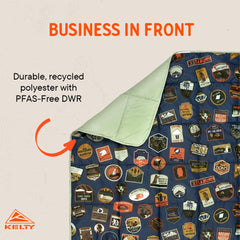 Kelty Bestie Blanket folded, compact and portable for travel