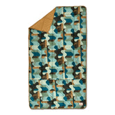 Kelty Bestie Blanket Geo Natural front view - travel-ready warmth for outdoor adventures