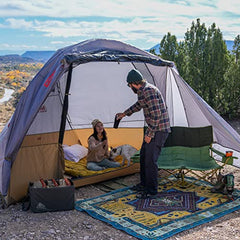 Kelty Caboose fully freestanding frame lets you camp without relocating.