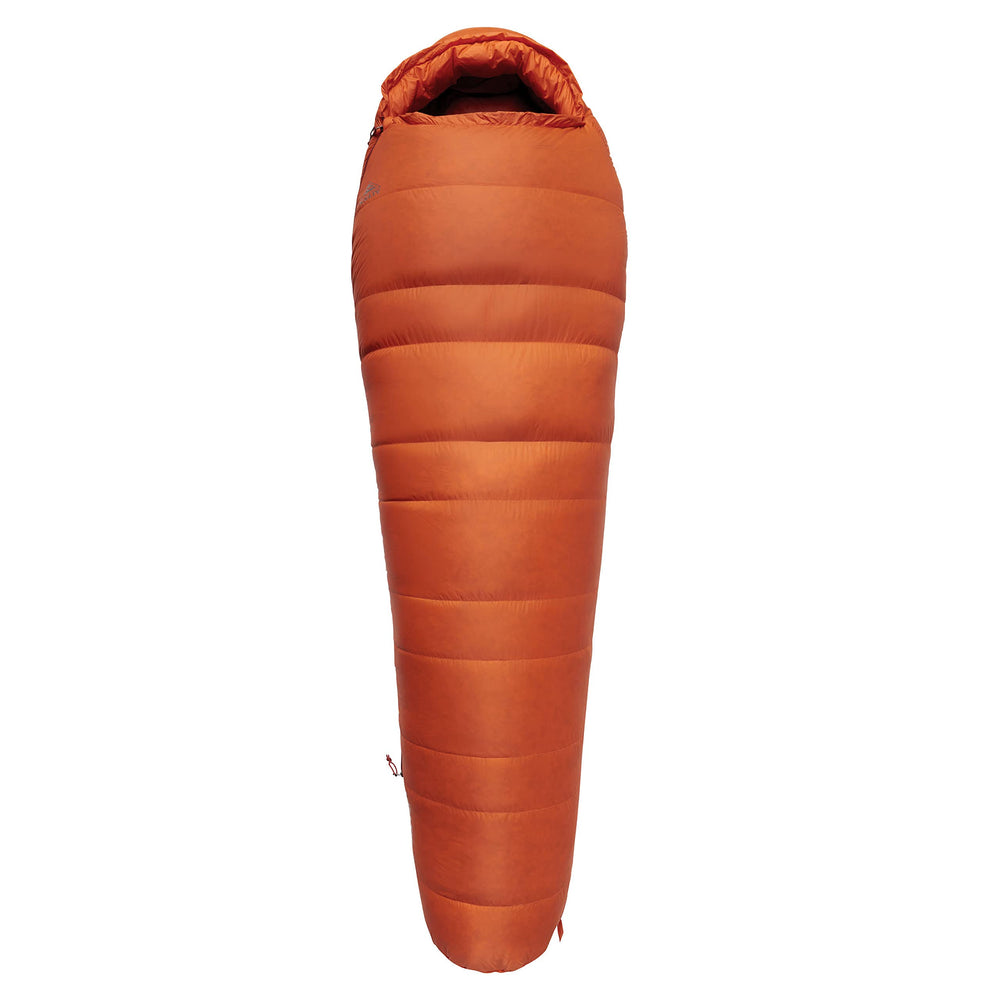 Kelty Cosmic 0 Ultra mummy bag shown full-length for four-season warmth