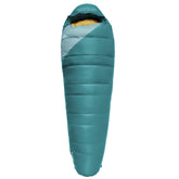 Kelty Cosmic 20F women’s sleeping bag top view highlighting compact warmth for three-season use.