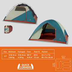 Kelty Discovery Basecamp 6P interior storage highlights gear pockets and ample room.