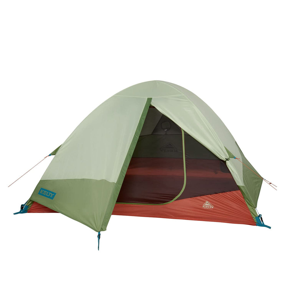 Kelty Discovery Trail tent front-angled view showing compact shelter for easy setup