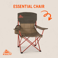 Kelty Essential Chair armrests with insulated cupholder for drinks