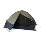 Kelty Late Start 4P tent front view shows spacious living area for four campers