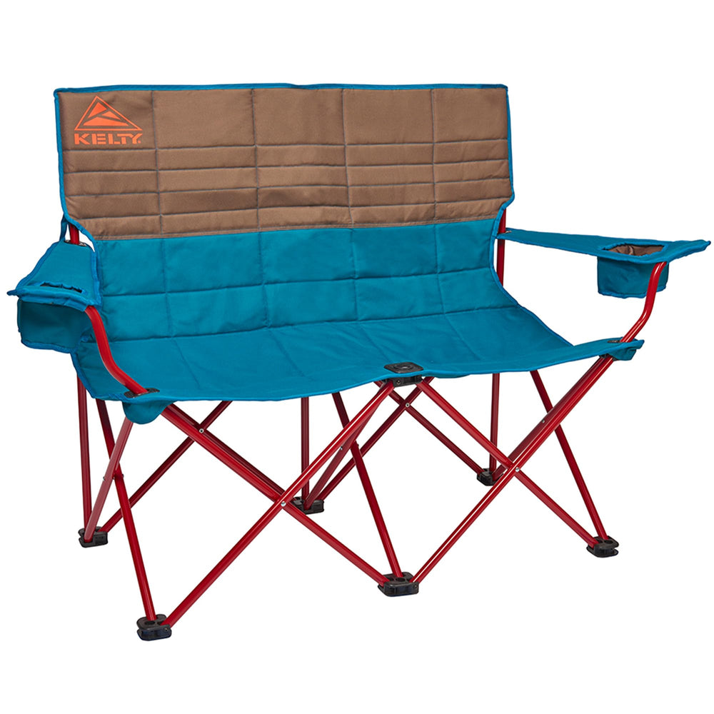 Kelty Loveseat wide outdoor folding chair for two at tailgates and beaches.
