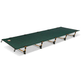Kelty Lowdown cot assembled for stable elevated sleep on uneven ground