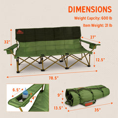 Kelty Lowdown Couch armrest with insulated cupholders and snack space