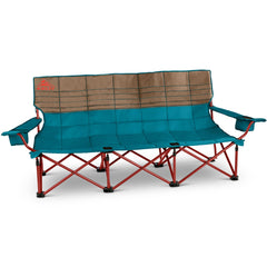 Kelty Lowdown Couch front view shows roomy seating for three with integrated cup holders.