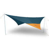 Kelty Noah's Tarp 9ft dining-area setup provides shaded meals.