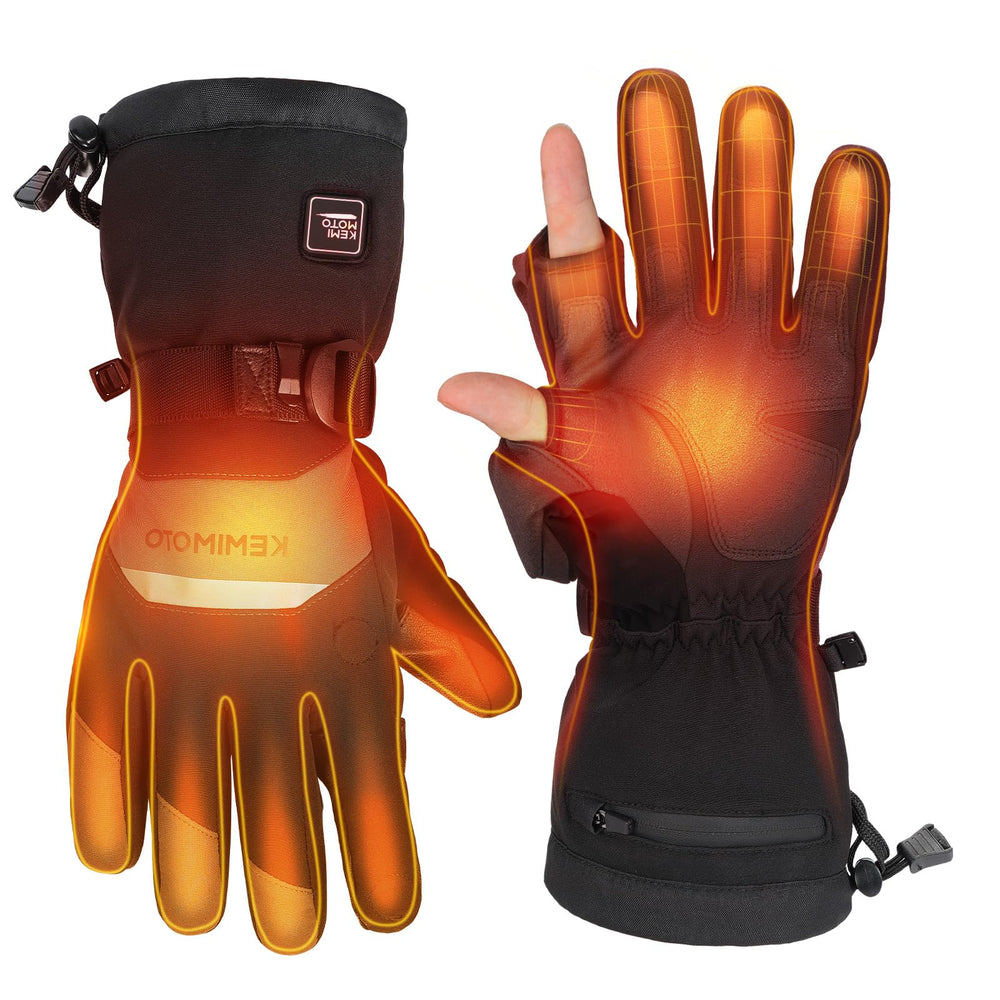 KEMIMOTO Heated Gloves Winter size L - full front view