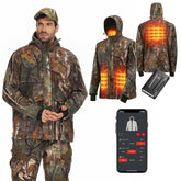 KEMIMOTO Hunting Heated Jacket front view for all-day warmth on cold hunts.