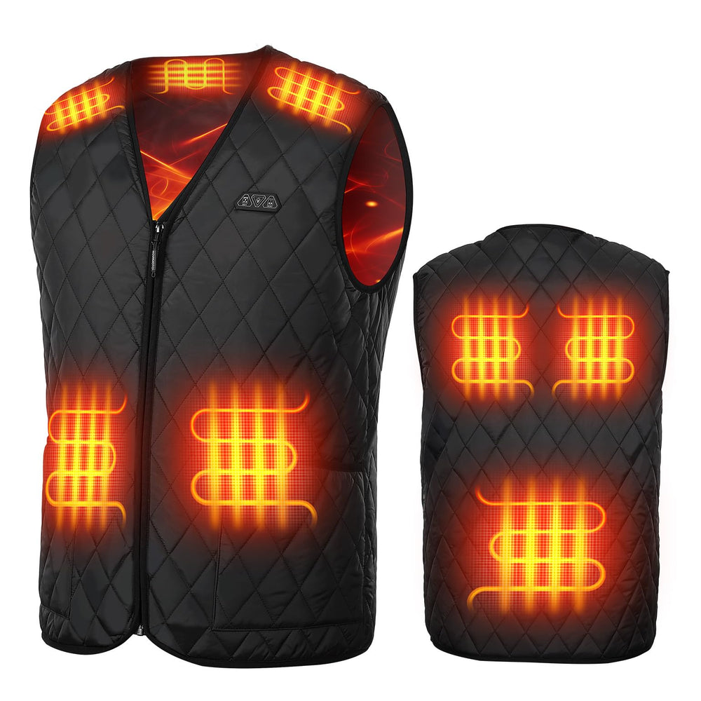 KEMIMOTO heated vest with 8 heating zones for all-around warmth.