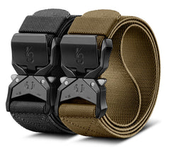 KEMISANT Men Tactical Belt front view shows adjustable fit for all-day comfort and secure carry.
