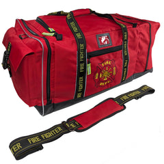 Kemp USA red gear bag nylon material with reflective trim for high visibility