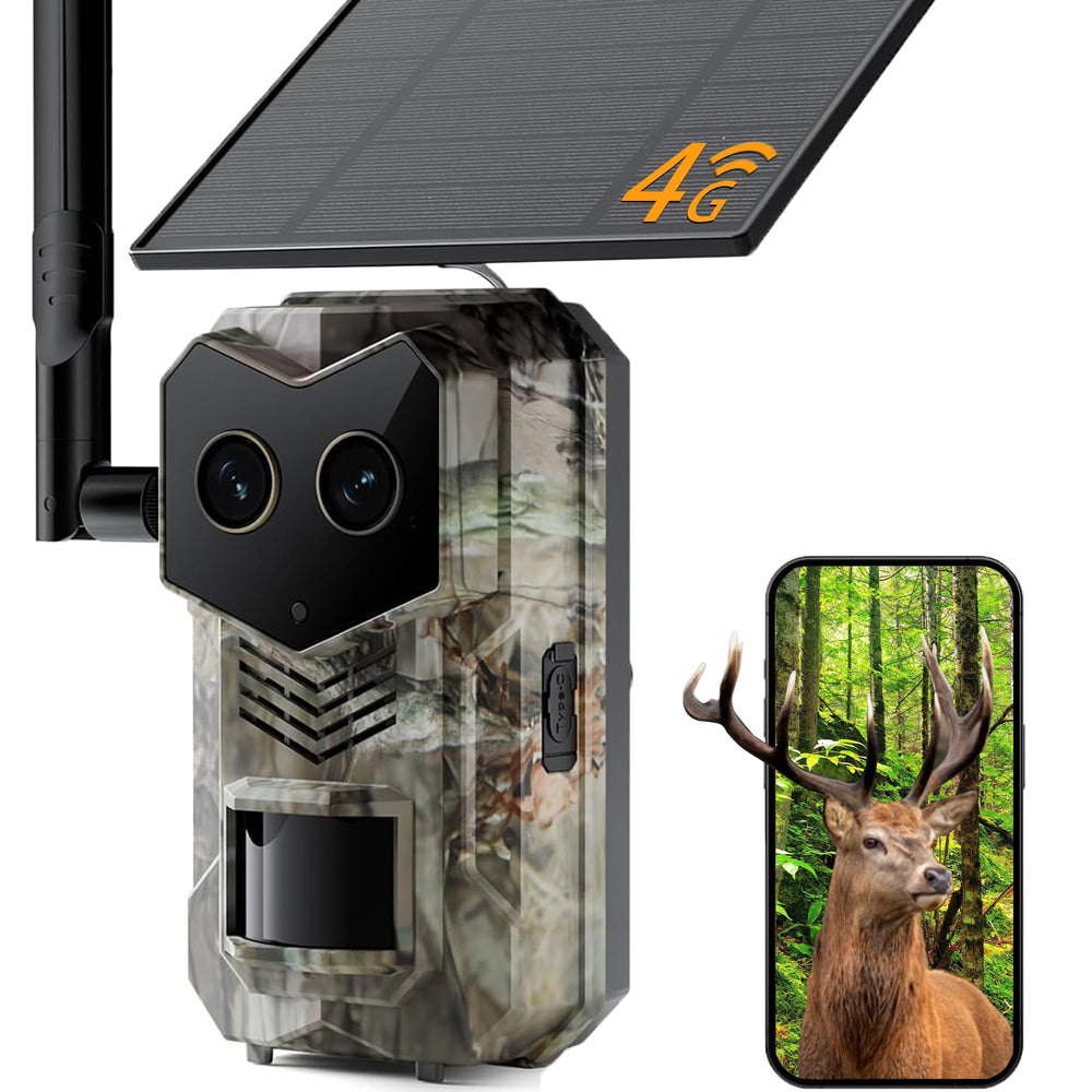 KeuangXpet solar-trail-camera-front-view enables remote monitoring with extended off-grid power.