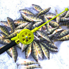 KEXIAO portable ice fishing rod features a compact design for trips.