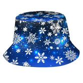 Kicoyuaz Christmas snowflakes bucket hat, breathable comfort for outdoor wear