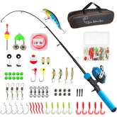 59-inch collapsible kids fishing pole with reel and carrying case