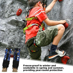 Kids Snowproof Boot Gaiters waterproof fabric shown in wet snow conditions.