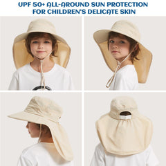 Close-up of UPF 50+ fabric on children's sun hat
