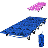 KidzAdventure kids camping cot folded for backpack-ready storage