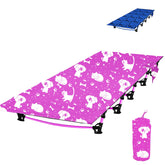 KidzAdventure pink Best Friends camping cot setup for indoor naps