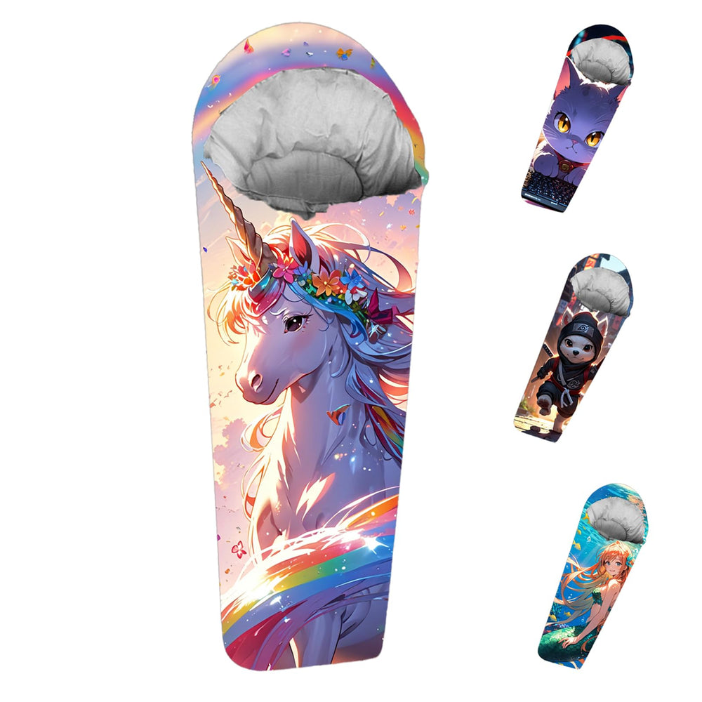KidzAdventure Mummy Style 32-59F sleeping bag hoodie providing cozy warmth.