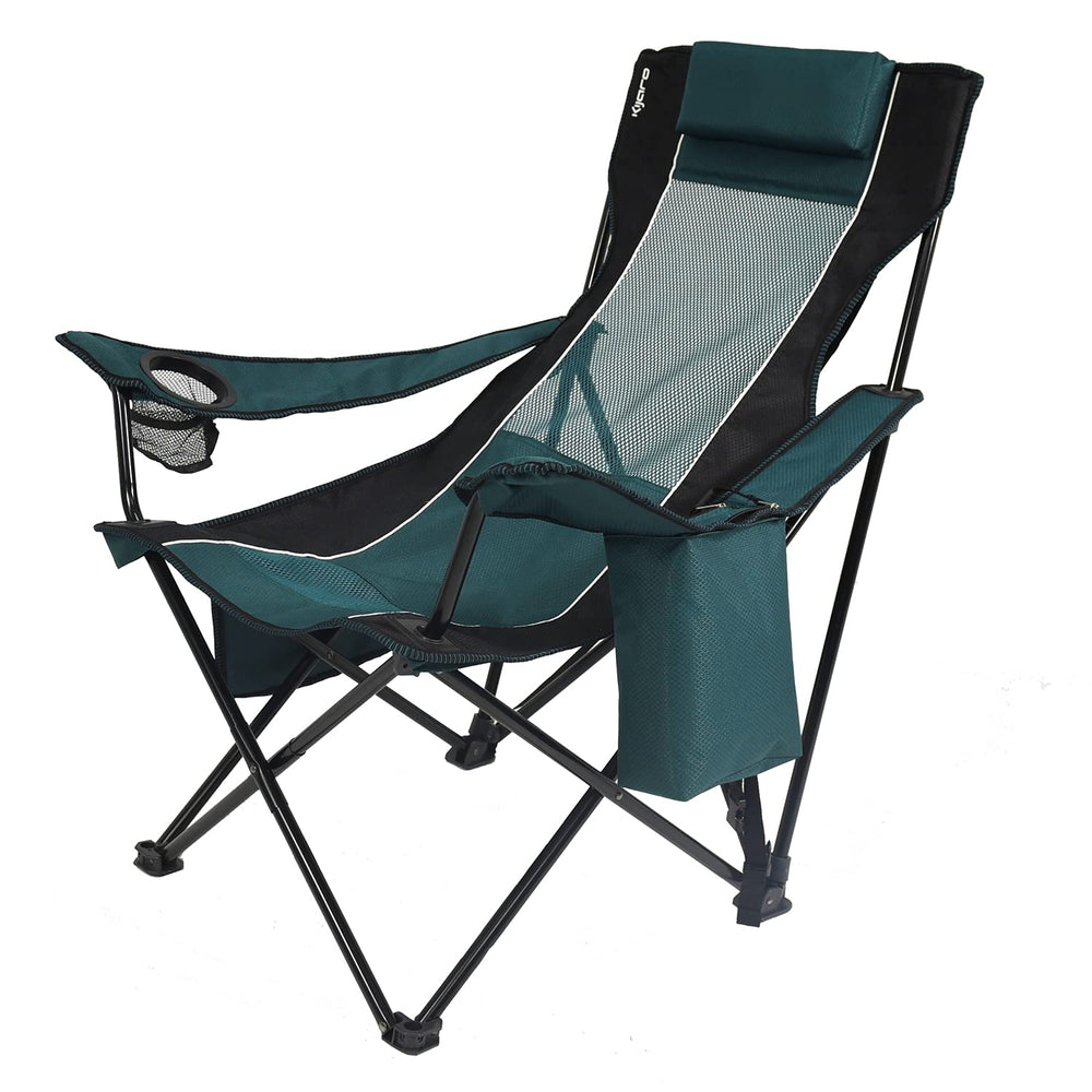 Kijaro Sling Chair in Cayman Blue with built-in cooler for drinks