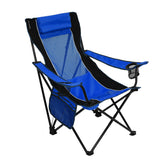 Kijaro Sling folding chair with built-in cup holders, ideal for relaxed outdoor seating.