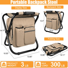Kikerike backpack-stool sand in-use seat with stable support