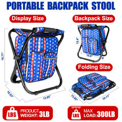 Kikerike backpack-stool-folded-compact shows easy carrying and space-saving travel.