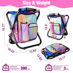 Kikerike backpack stool folded compactly for easy transport and storage.
