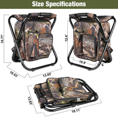 Kikerike backpack stool seat open showing ergonomic, stable camping seating.