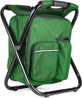 Kikerike portable stool backpack folded for easy carry during outdoor trips