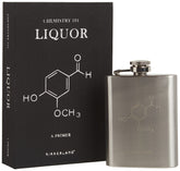 Kikkerland Chemistry 101 Flask Book cover, compact concealed flask for discreet travel.
