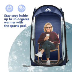 Kilindeer Sports Pod warmth protection highlights interior warmth in sheltered outdoor conditions.
