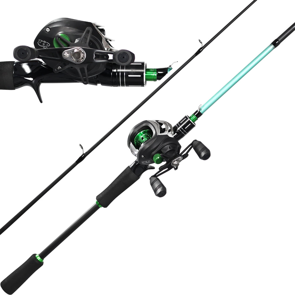 Kilitn 6 ft green baitcast rod and reel combo
