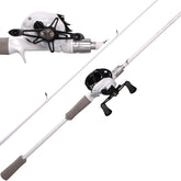 Kilitn 6ft white baitcasting rod and reel combo front view