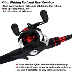 Kilitn baitcasting reel closeup shows durable brass gears for smooth retrieves