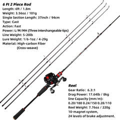 Interchangeable rod tips: L, M, and MH for Kilitn rod