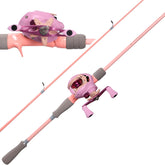 Kilitn pink baitcasting rod and reel combo, 6ft, 2-piece