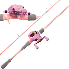 Kilitn pink baitcasting rod and reel combo, 6ft, 2-piece