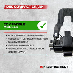 Killer Instinct DSC compact sled crank close-up shows Speed Connect for tool-free attachment.