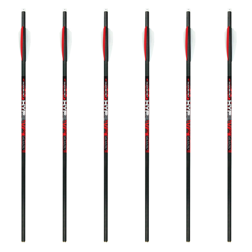 Killer Instinct Hypr-V 20in crossbow bolts ready for high-speed accuracy.