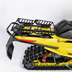KimpexConnect versatile rack with transverse rods enabling multiple load setups on snowmobile.